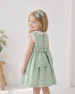 Mint Green Sleeveless Hand Smocked Girl Dress