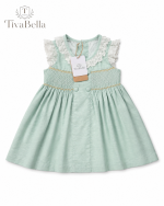 Tivabella Mint Green Sleeveless Hand Smocked Girl Dress