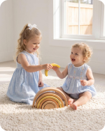 Blue Floral Sibling Matching Smocked Outfits