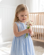 Blue Floral Sibling Matching Smocked Outfits