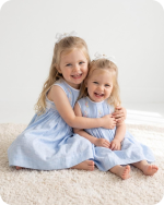Blue Floral Sibling Matching Smocked Outfits