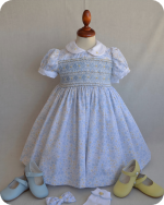 Blue Peter Pan Collar Smocked Dress