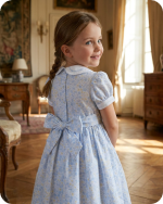 Blue Peter Pan Collar Smocked Dress