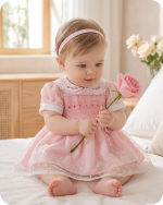 Handmade Smocked Floral Dress with Bloomers
