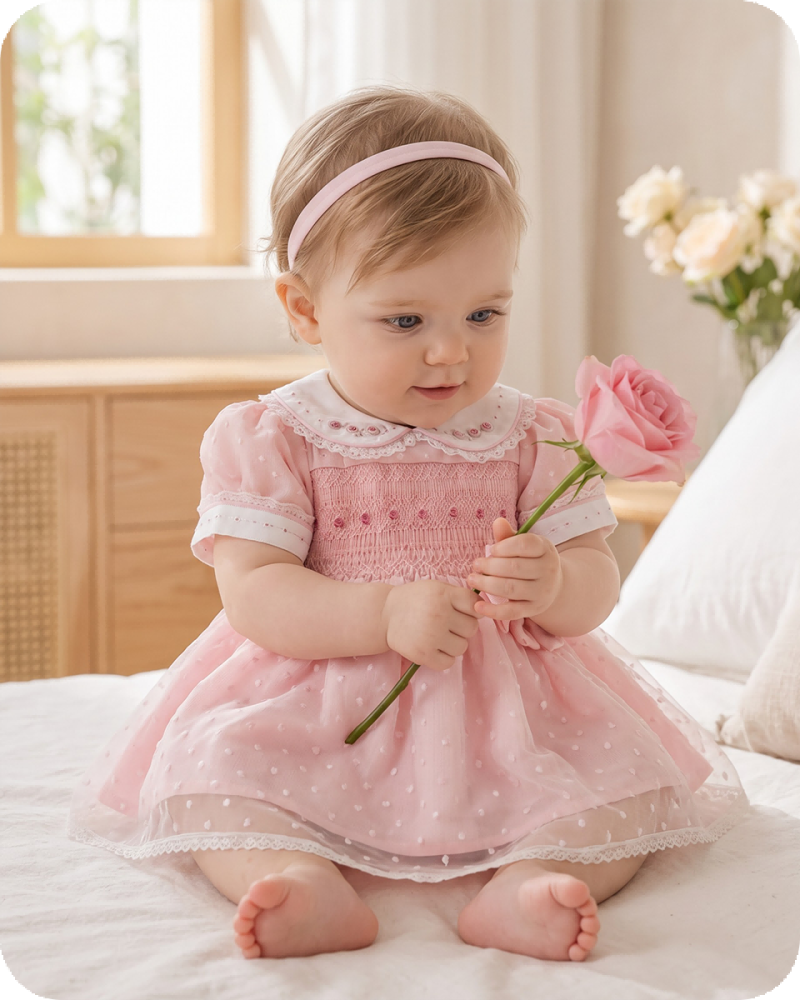 Handmade Smocked Floral Dress with Bloomers