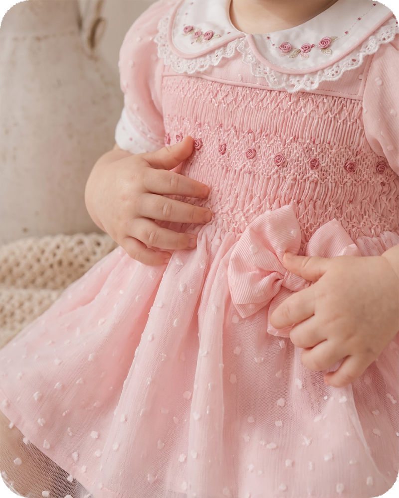 Handmade Smocked Floral Dress with Bloomers