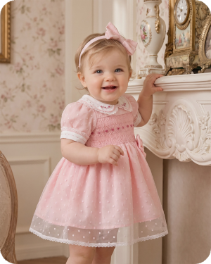 Handmade Smocked Floral Dress with Bloomers