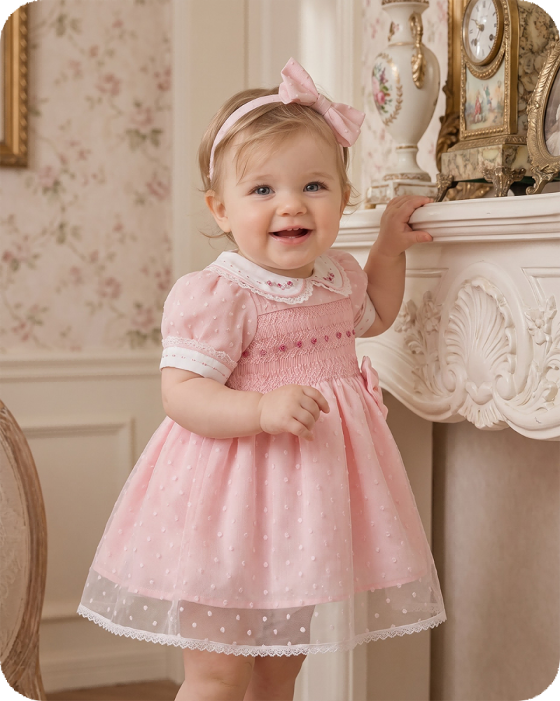 Handmade Smocked Floral Dress with Bloomers