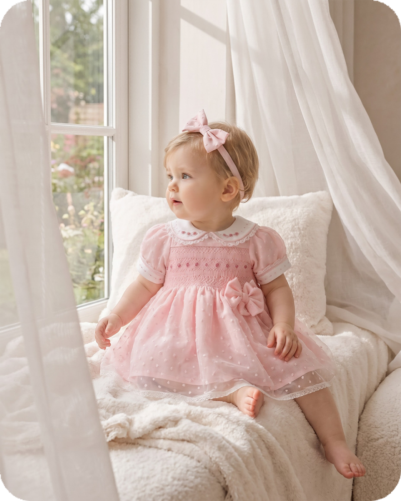 Handmade Smocked Floral Dress with Bloomers