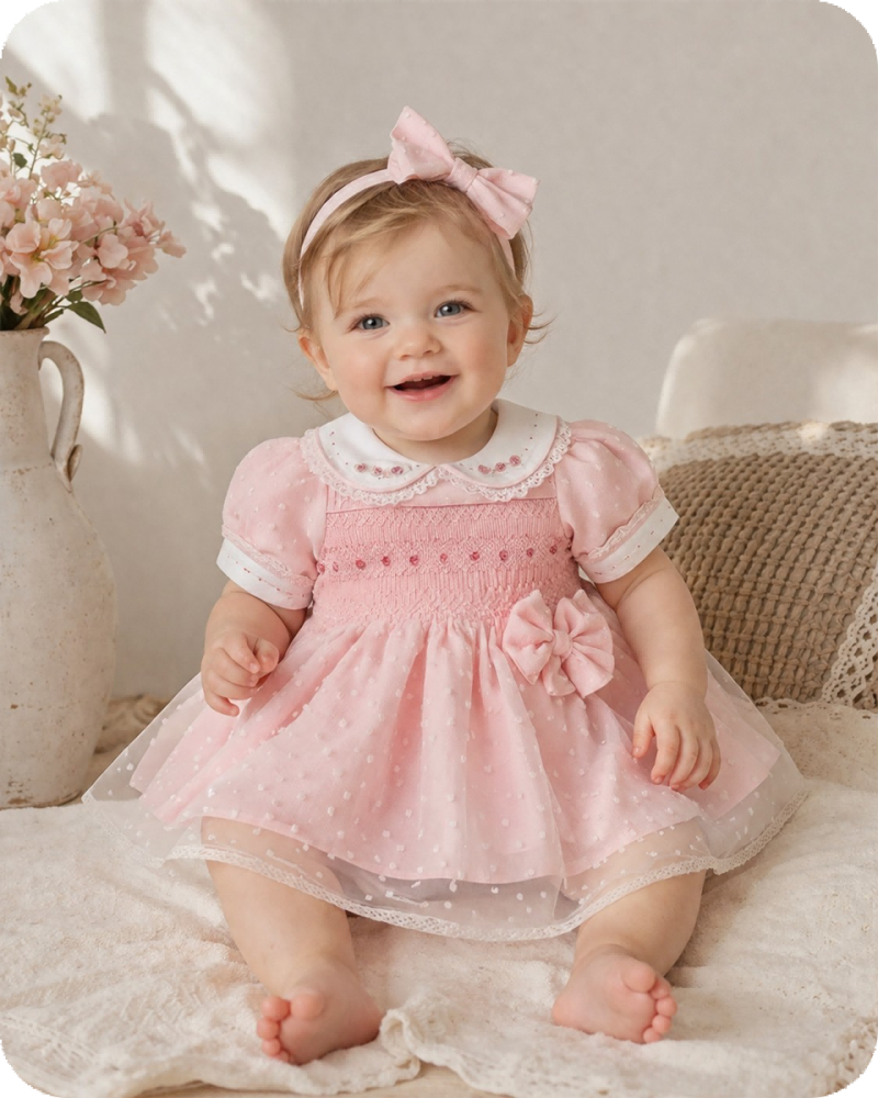 Handmade Smocked Floral Dress with Bloomers