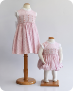 Pink Gingham Ruffle Hand-smocked Bubble