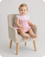 Pink Gingham Ruffle Hand-smocked Bubble