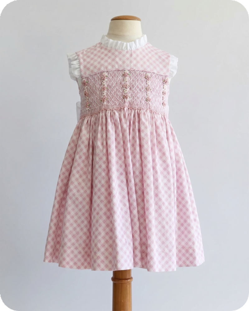 Pink Gingham Smocked  Sisters Matching Clothes