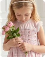 Pink Gingham Smocked  Sisters Matching Clothes