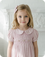 Soft Pink Dotted Hand Smocked Dress