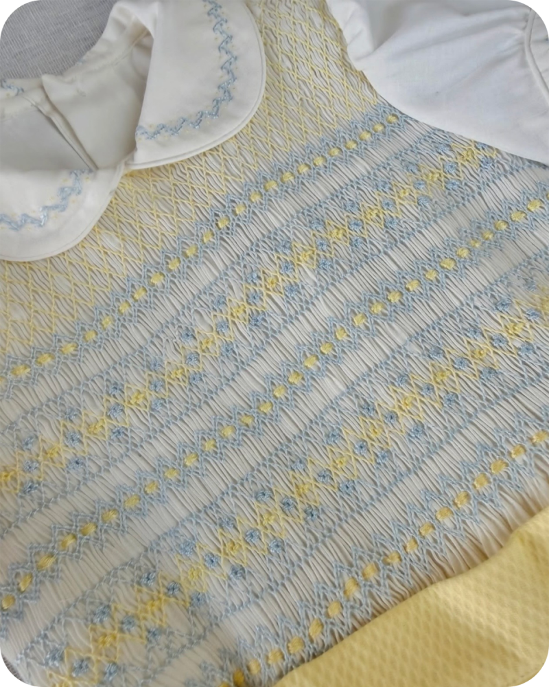 Sunshine Yellow Geometric Hand Smocked Set