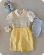 Sunshine Yellow Geometric Hand Smocked Set