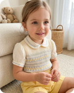 Sunshine Yellow Geometric Hand Smocked Set