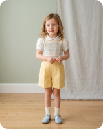 Sunshine Yellow Geometric Hand Smocked Set